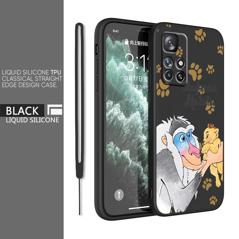 

Simba Disney Lion King For Redmi K60 K50 K40 K30 K20 10C X 9C T AT A 8A 7A Gaming Pro Plus Liquid Rope Silicone Phone Case