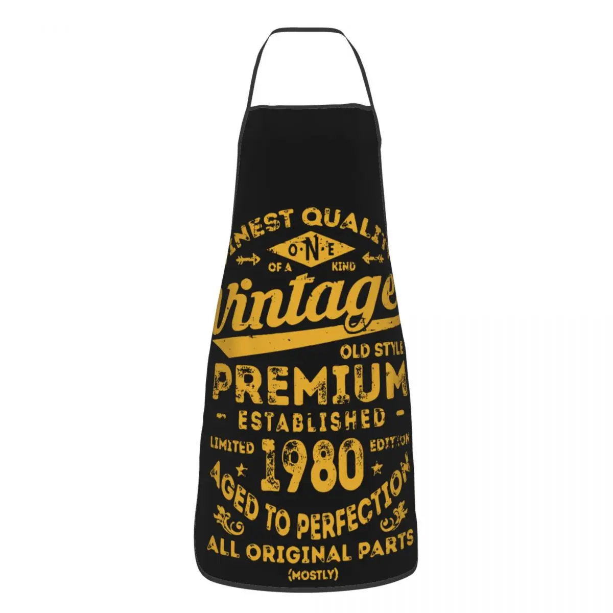 

Vintage 1980 Birthday Gift Idea Apron for Women Men Antifouling Cafe Bibs Cuisine Cooking Baking Household Cleaning Pinafore