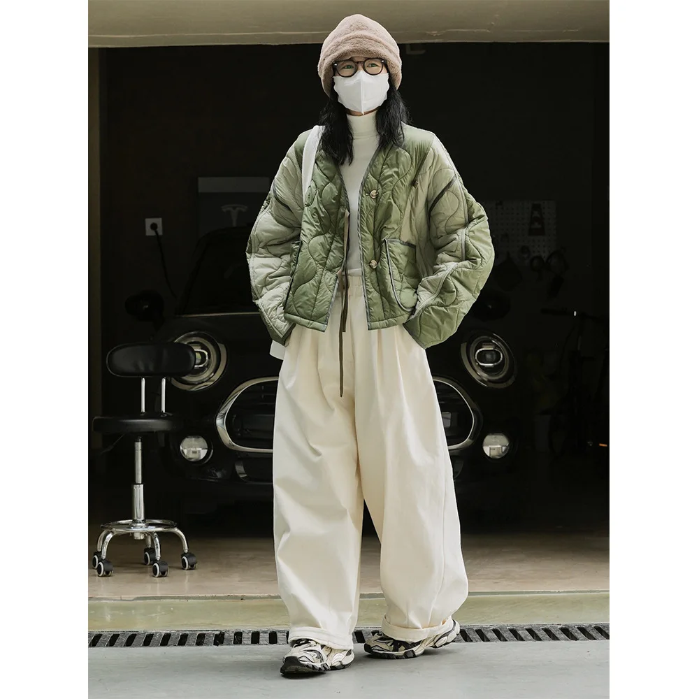 2022 Women's Clothing Winter New Street Design Sense Bump Color Cotton Suit Loose Thin Profile Light Casual Warm Coat Female