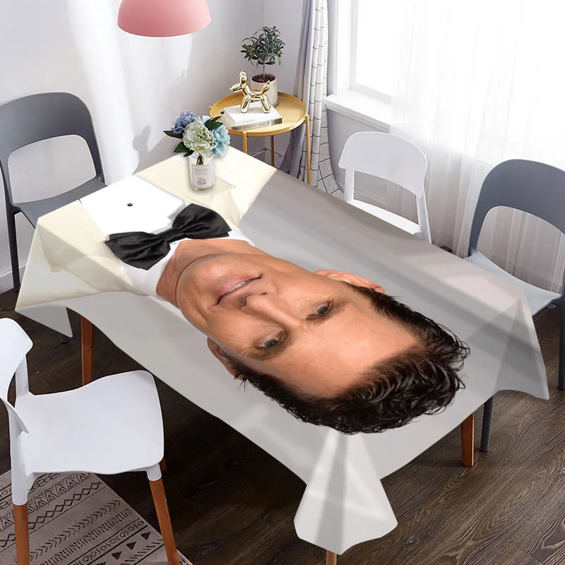 

Matthew McConaughey Print Table Cloth Waterproof Rectangle Dining Table Cover For Living Room Kitchen Decoration Tablecloth