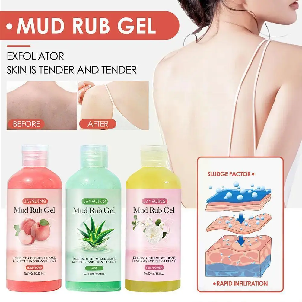 

100ml Anti-cellulite Scrubs Clean Mud Rubbing Gel Fruity Whitening Moisturizer Long Lasting Body Scrubs Fragrance For Women B9S4