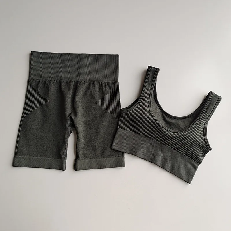 

Women Sports Suits Set Yoga Sets Gym Fitness Exercise Shorts Sportswear Lifting Bra Squat Sports Activewear