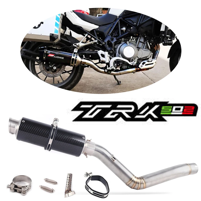

Slip On Muffler For Benelli TRK 502 DB-Killer TRK502 Motorcycle Muffler Pipe Racing Exhaust Middle Link Pipe TRK 502