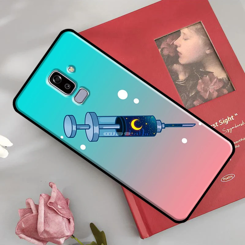 Moon Soda Tea Drink Chill Pill Case For Samsung Galaxy J8 A9 2018 A3 A5 J1 2016 J3 J5 J7 2017 A6 A8 J4 J6 Plus Back Cover
