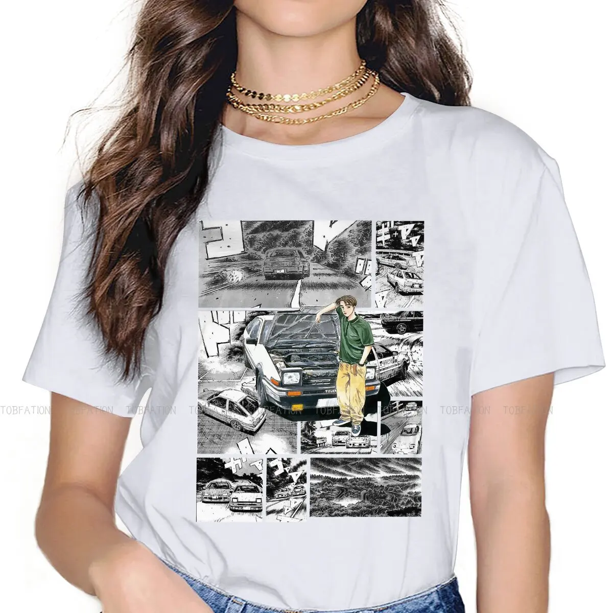 

Manga Wall Design 5XL TShirt for Girl Initial D Fujiwara Takumi Creative Gift Idea T Shirt Short Sleeve Ofertas