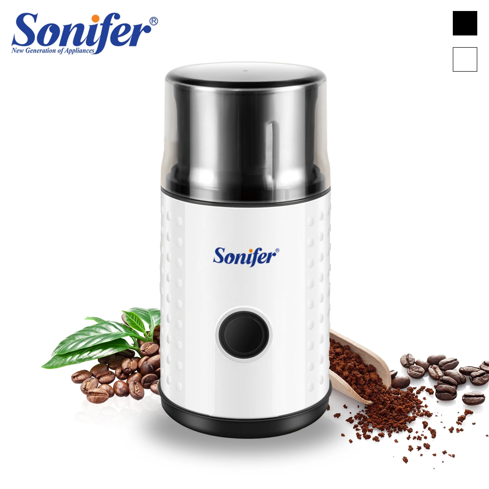 

Electric Coffee Grinder Cafe Grass Nuts Herbs Grains Pepper Tobacco Spice Flour Mill Coffee Beans Grinder Machine Time Sonifer