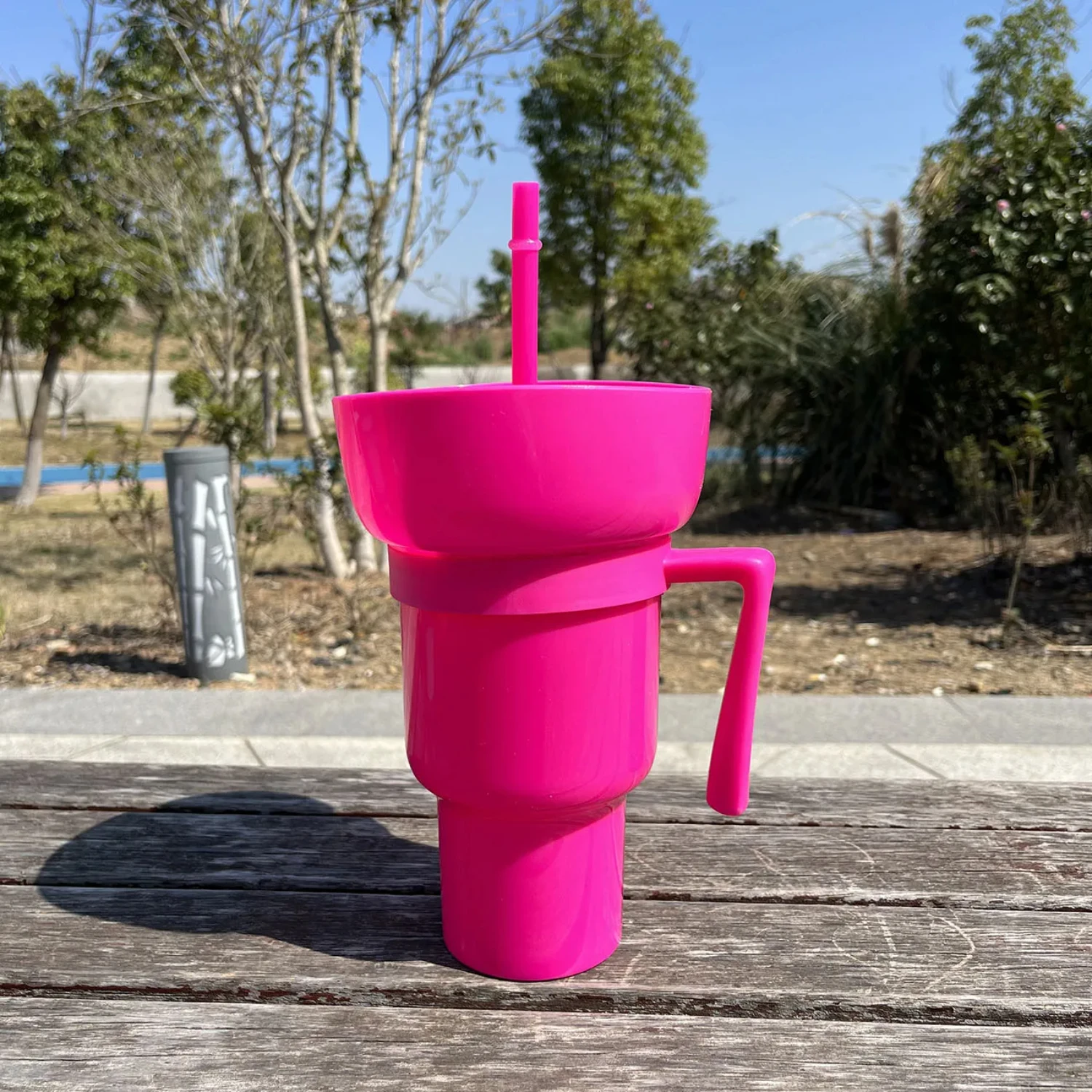 Чашка для напитков из попкорна чашка закусок соломенная с ручкой бутылки воды