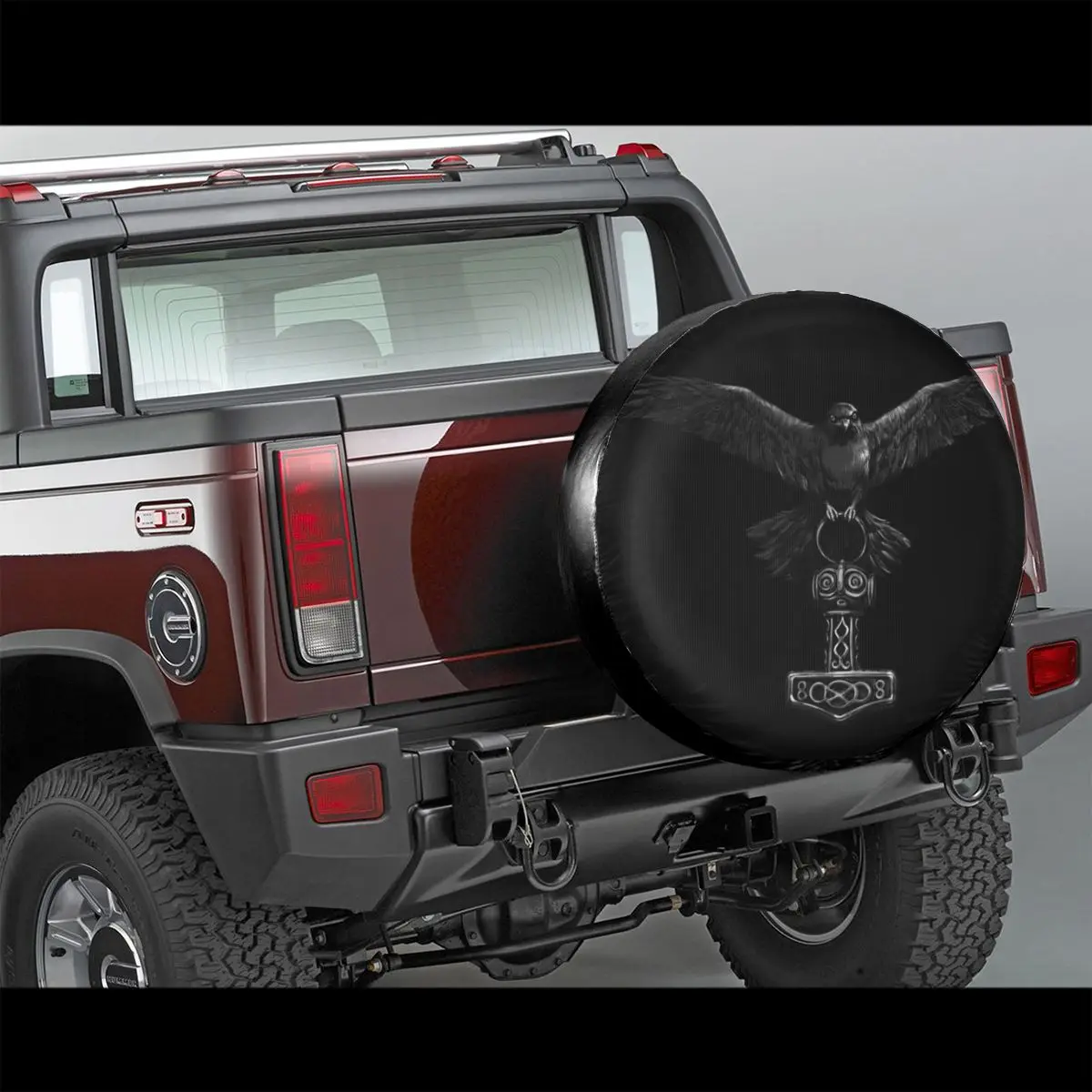 Автомобильные колпачки Vikings с вороном Одина со стандартным молотом для Jeep Pajero Norse