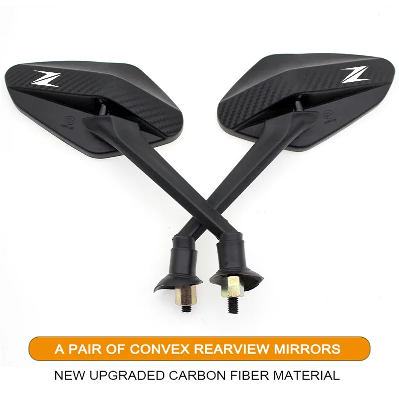 

Зеркало заднего вида из углеродного волокна, регулируемые выпуклые зеркала для мотоцикла, 8 мм для KAWASAKI Z Z400 Z900 Z800 Z750 Z650 ZX10R, индивидуальный логотип