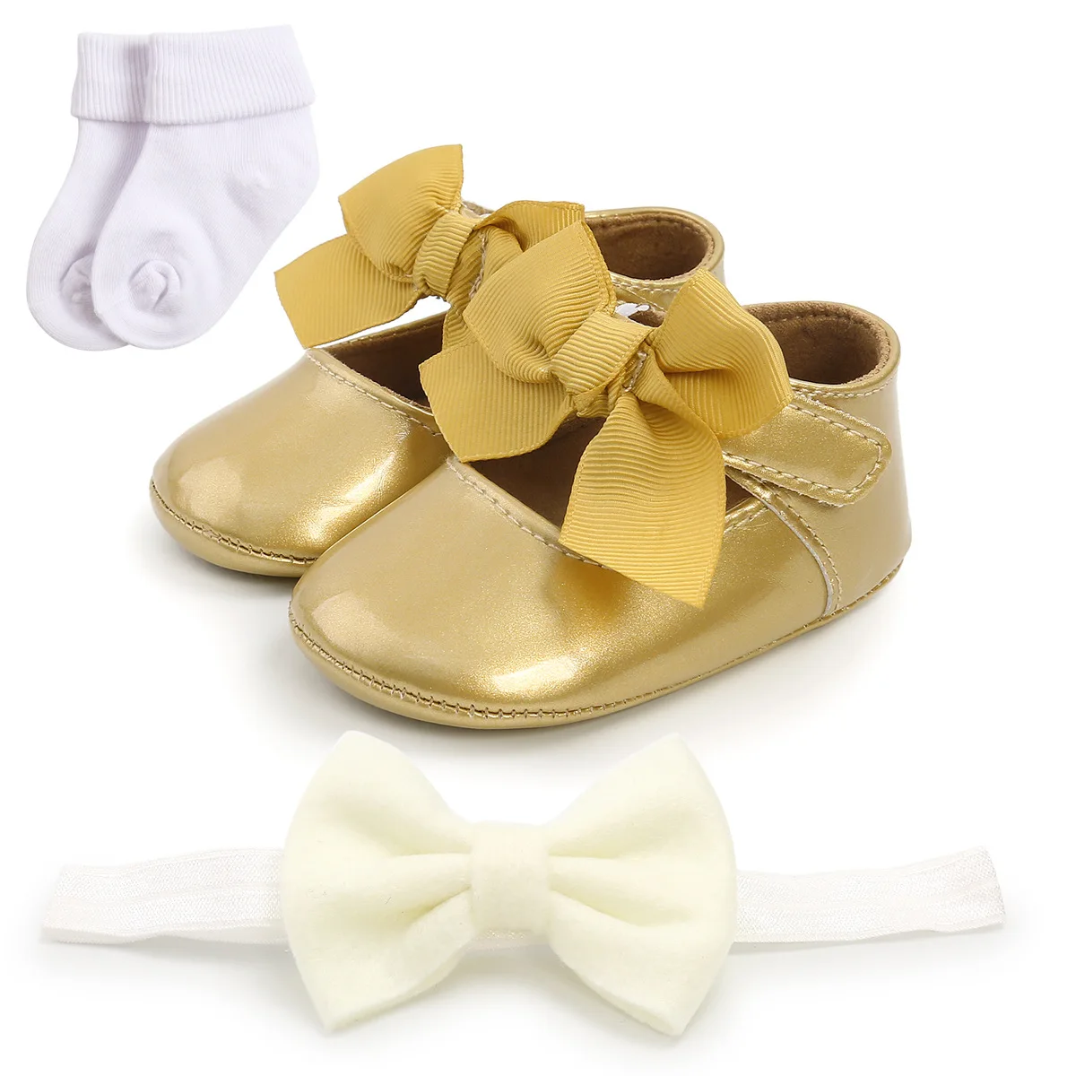 

Infant Baby Girl Shoes Baby Mary Jane Flats Princess Wedding Dress Shoes Crib Shoe for Newborns,Infants,Babies