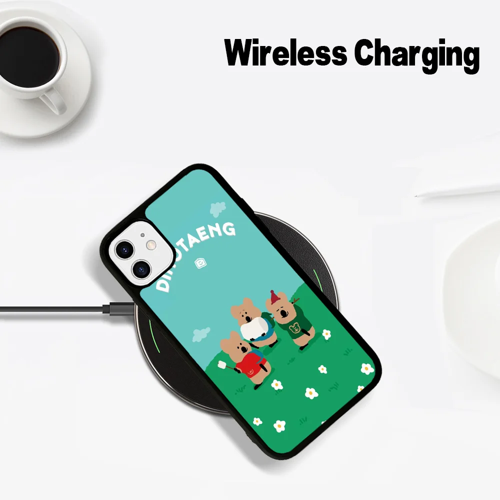 Cute D-Dinotaeng Bear Phone Case Magesafe Magnetic Wireless Charge For iPhone 16 11 12 13 14 15 Pro Max Plus Mini