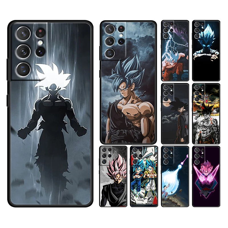 

Dragon Ball Amine Guy Goku Case For Samsung Galaxy S22 S21 S20 Ultra Plus Pro S10 S9 S8 S7 4G 5G Soft TPU Black Phone Cover Capa