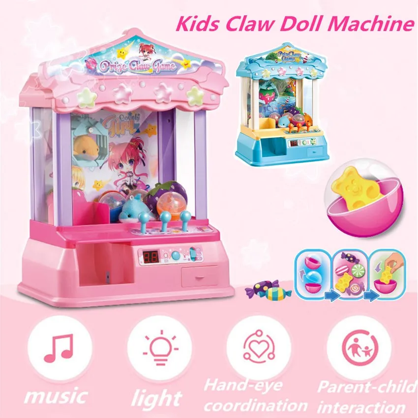 

Kids Music Candy Grabber Coin Operated Game Mini Doll Machine Gag Toy Best Gift For Child Toy Grabbing Machine