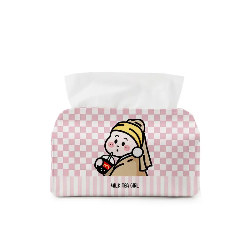 

Japanese-style Cartoon Cute Fabric Tissue Box Household Decoration Napkin Organizer Car Paper Towel Box Pumping Paper Case