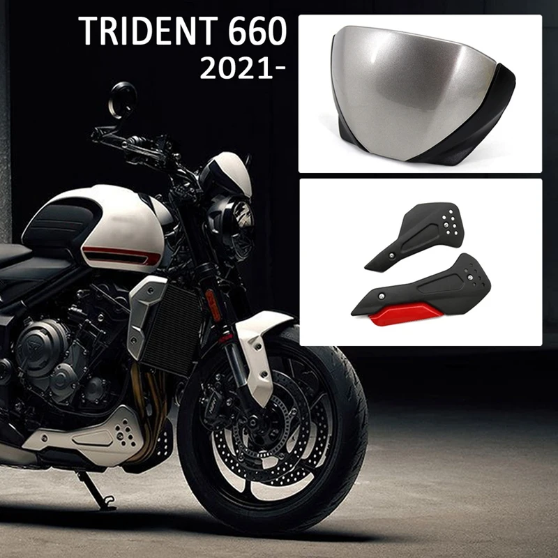 

Motorcycle Front Screen Lens Windshield Fairing Lower Engine Spoiler Cowling Protection Fairing For Trident 660 2021