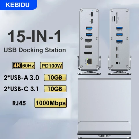 Kebidu 15 в 1 USB-C док-станция для Macbook Pro