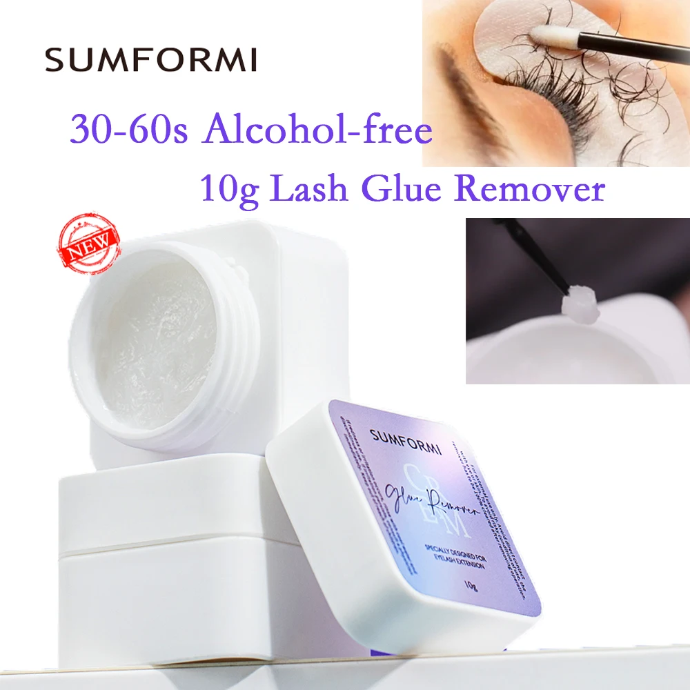 SUMFORMI 30-60s Quick Unloading Adhesive 10g Eyelash Glue Remover No Irritating Lash Cleaning Cream Alcohol-Free Makeup Tools