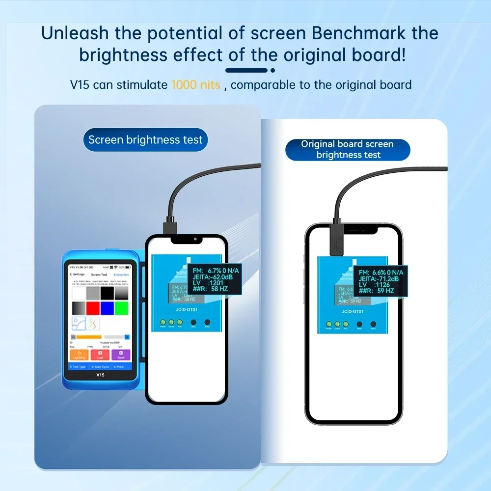 Тестер экрана JC JCID V15PM для iPhone X XS XR 11 12 13 14 15 Pro Max Plus Mini MIPI EDP функция тестирования