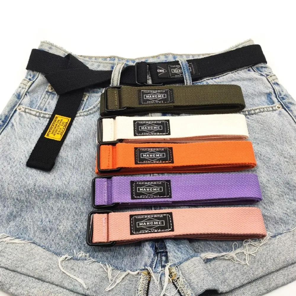 Harajuku стиль двойное кольцо модный дизайн ткань с квадратной пряжкой регулируемый