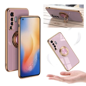 for oppo find x5 x3 x2 lite pro reno 7 6 5a 5 4 se 3 ace 6d golden plating frame case magnet finger ring stand soft cover fundas free global shipping