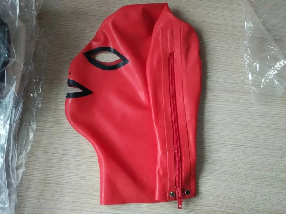 

Free Shipping !! Latex Costumes Fetish Hood Bondage Mask hood with open eyes and mouth custom made