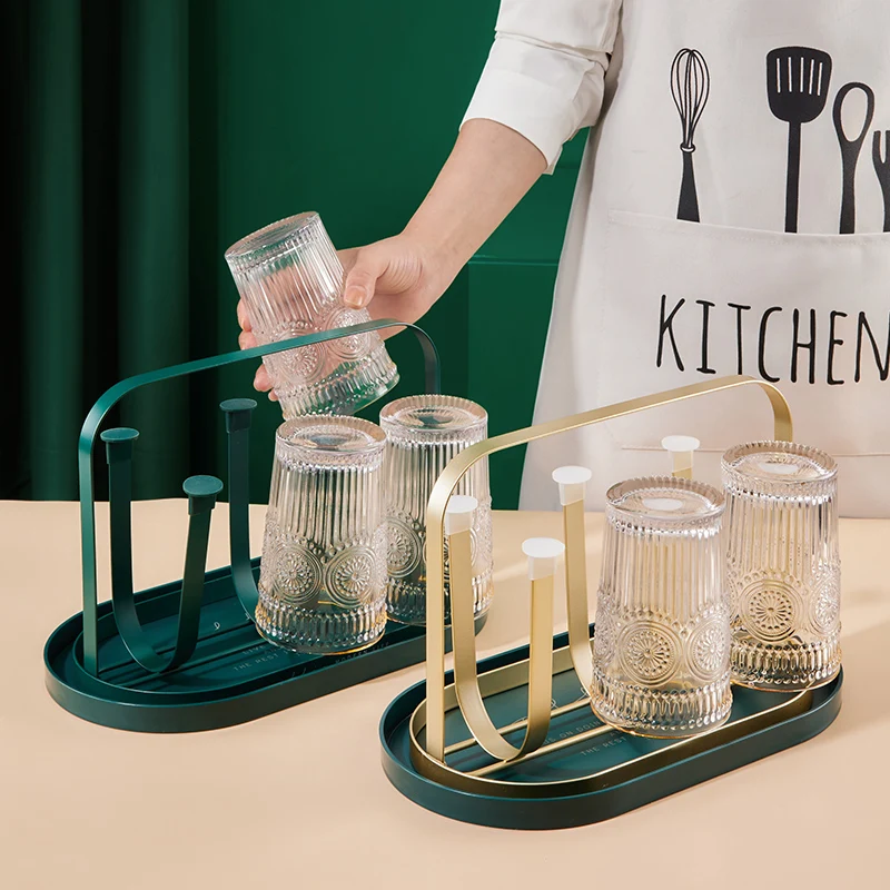 

Креативная полка для чашки с водой, легкая Роскошная подставка для чайной чашки с перевернутым дном, стеллаж для стеклянных стаканчиков в д...