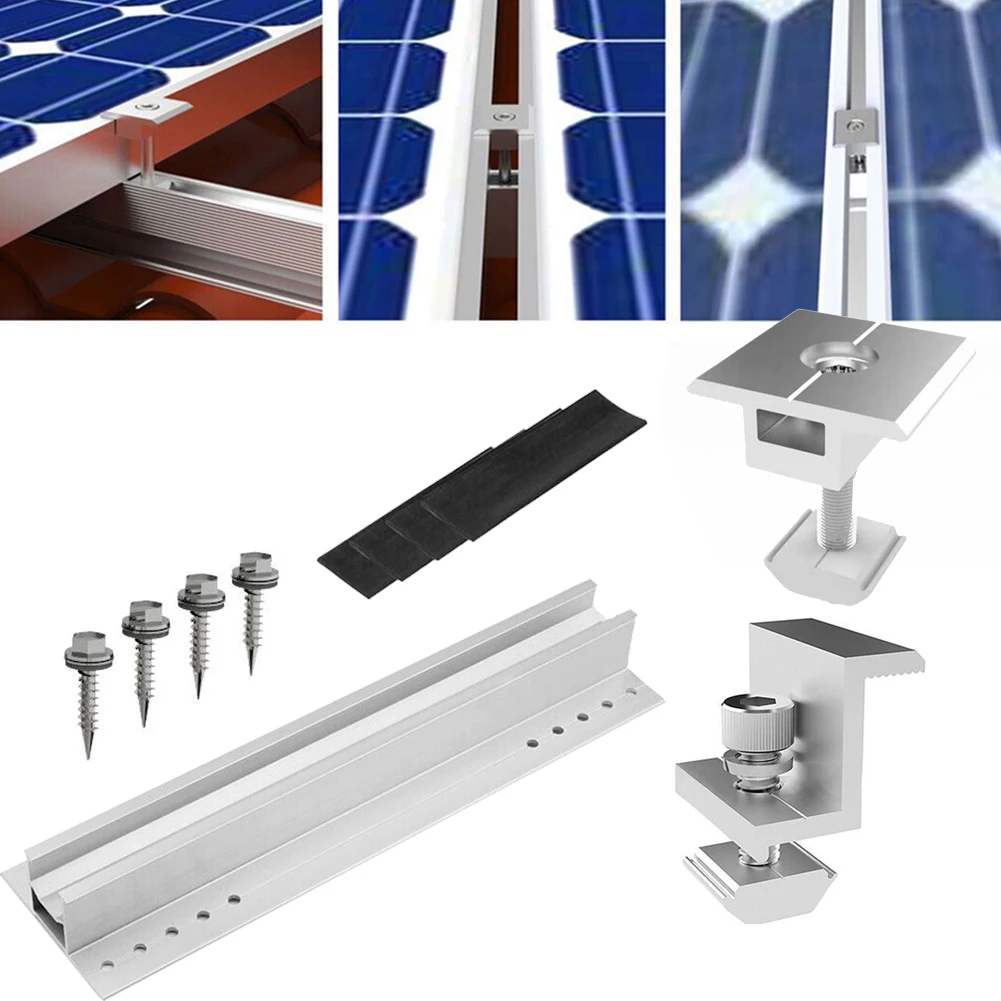

Solar Power Parts Accessories Electrical Equipment Panel Module Aluminum Bracket Rail Trapezoidal Sheet 30cm Mounting Rail Set