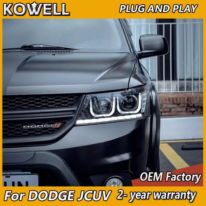 Светодиодный ная фара для Dodge JCUV фары 2008-2019 светодиодные путешествий DRL Fiat Freemont Angel