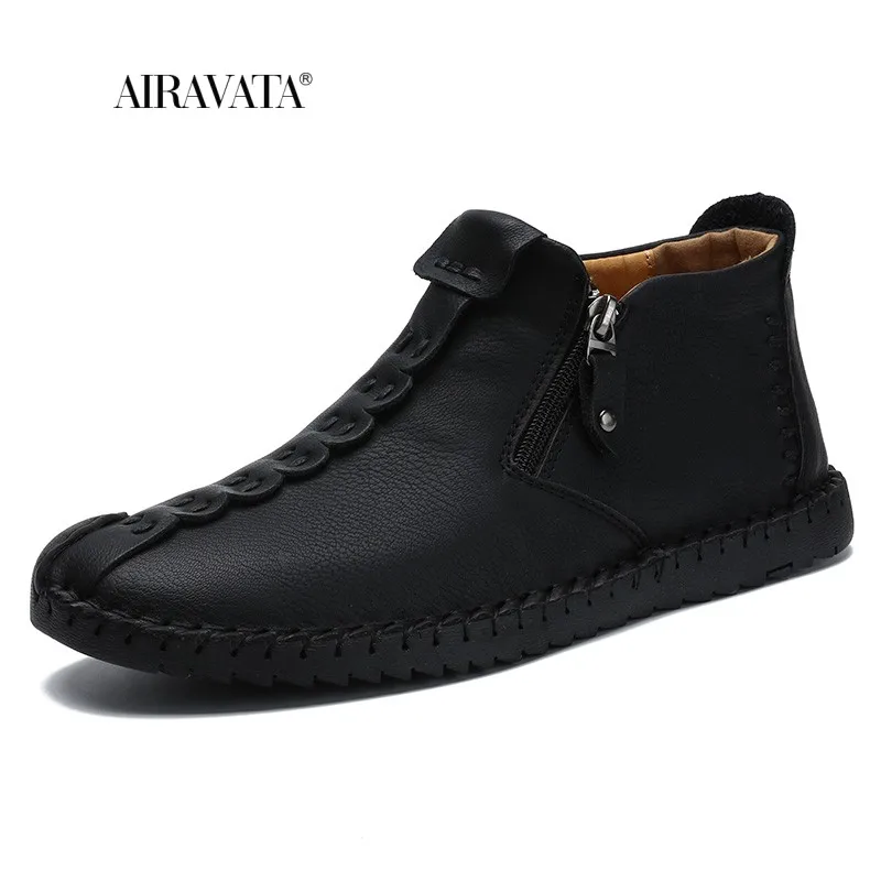 2022 Retro Classic British Style Men's Leather Shoes Handmade Shoes Breathable Driving Shoes Casual Leather Shoes Ankle Boots
