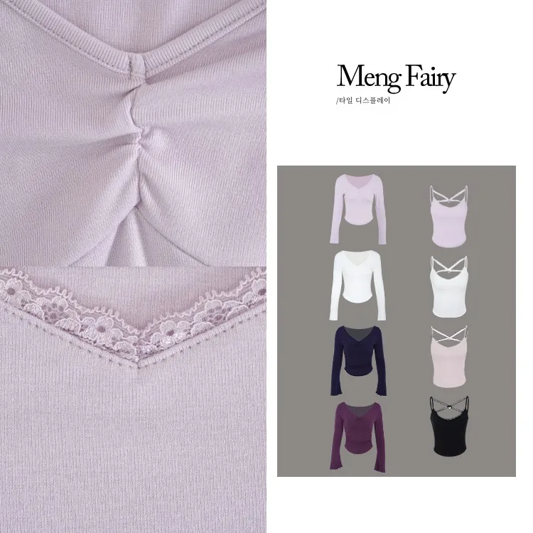 Mengfairy [Gentle Trap] Pure Desire осенне-зимняя внутренняя одежда вязаный топ на бретельках с