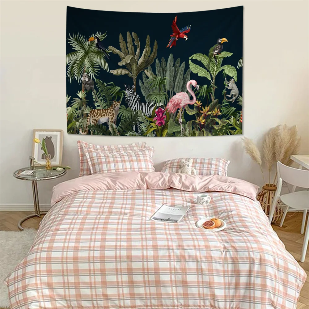 T-Tropical P-Plants Palm Leaf Chart Tapestry Home Decoration Hippie Bohemian Divination Wall Hanging Decor