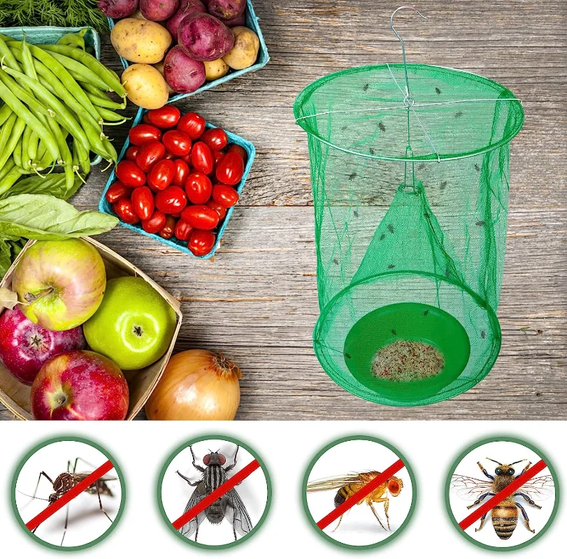 

Ranch Fly Traps Outdoor, Hanging Stable Fly Trap, Horse Fly Traps, Reusable Fly Killer Cage, Fly Catcher Bag with Fly Bait