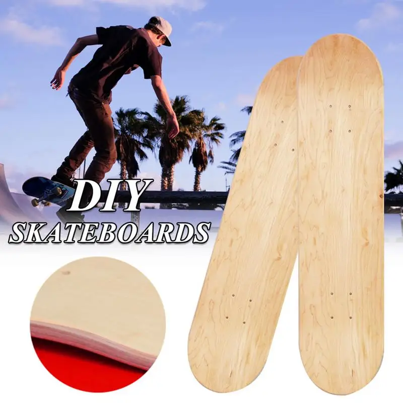 

8 Inch 8-Layer Maple Skateboard Deck Double Rocker Mini Cruiser Dance Skateboards Natural Maple Wood Skate Board High Elasticity