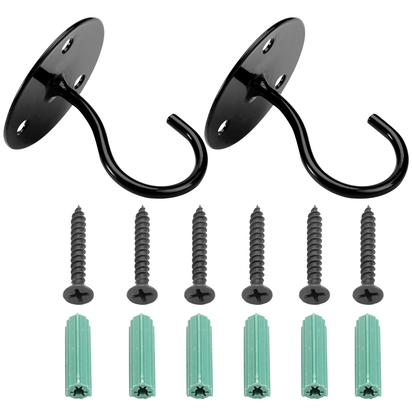 

2 PCS Cabinet Floor Hooks Outdoor Towel Lantern Mosquito Ceiling Small Elephant Trunk Shaped Iron Overhead Hanging Flower Pots