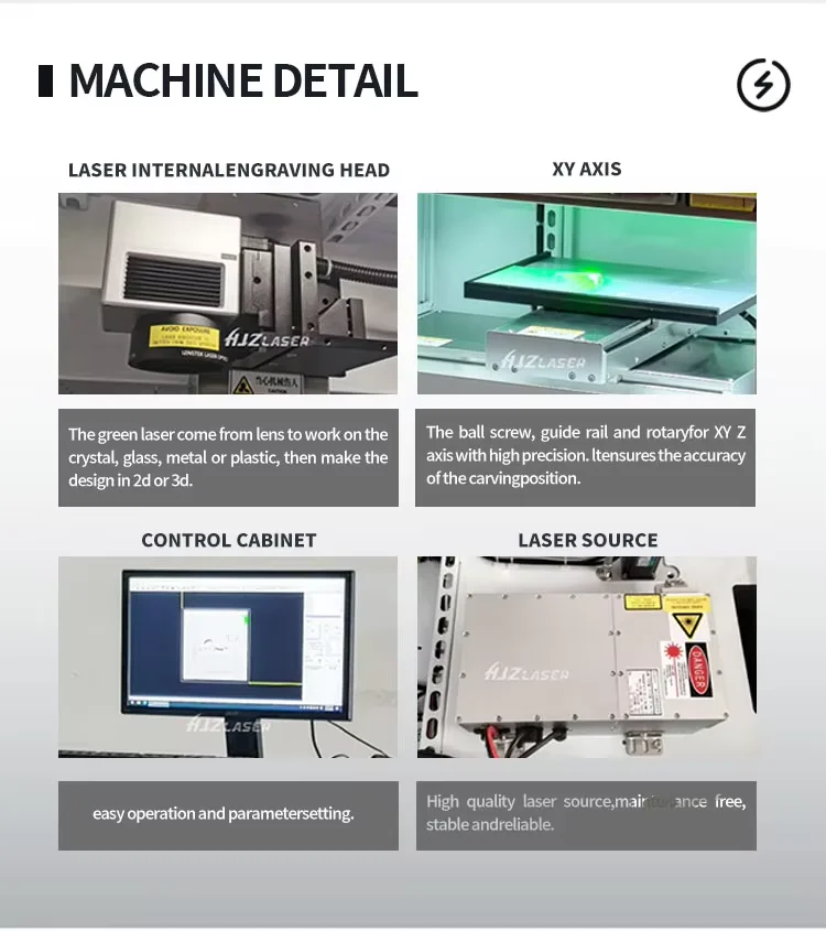 HJZ лазерный 3D кристаллический гравировальный станок для стекла кристаллических