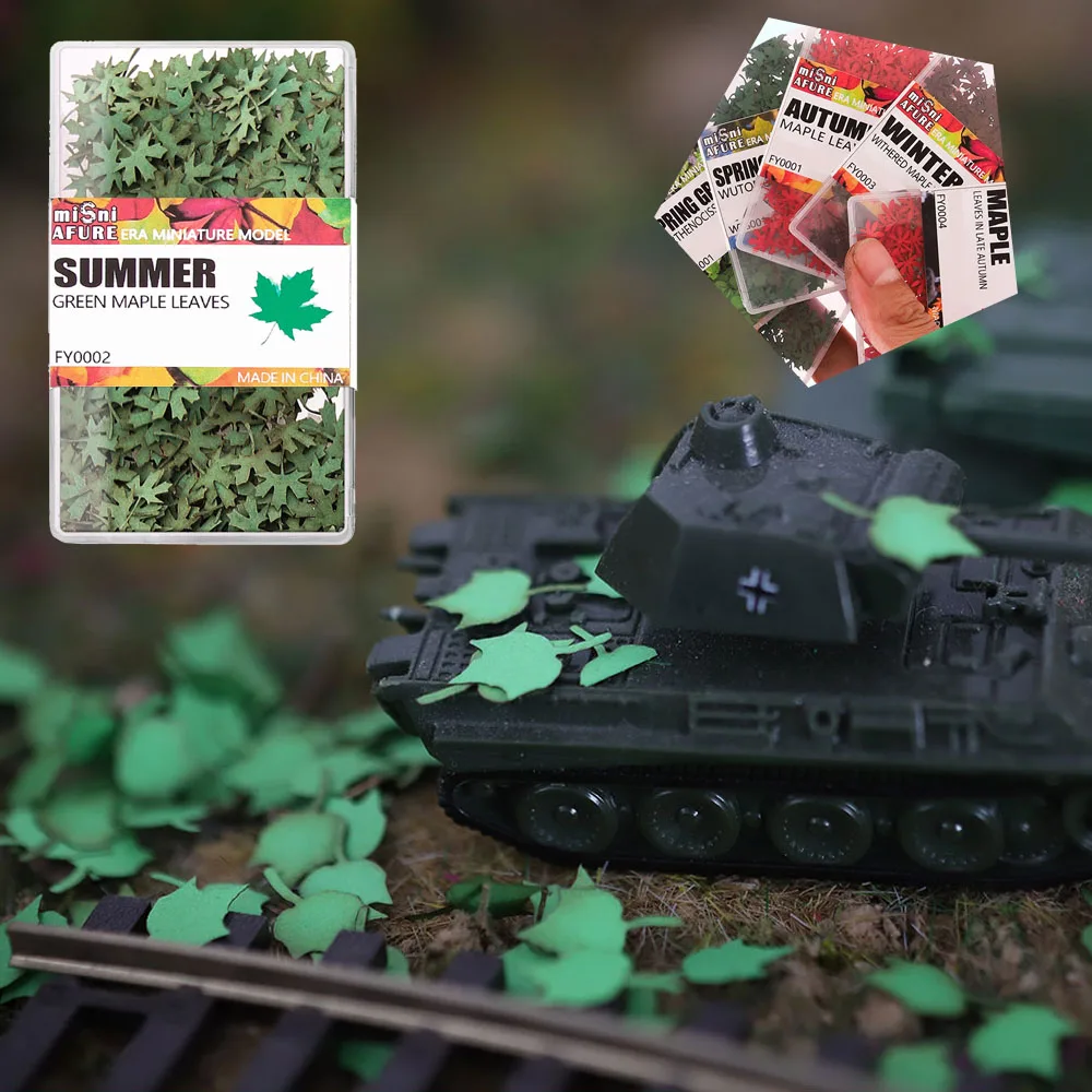 

HO Train Railway Scene Layout Material Miniature Leaves Model Kits For Making Building Sand Table Landscape Diorama 1Box