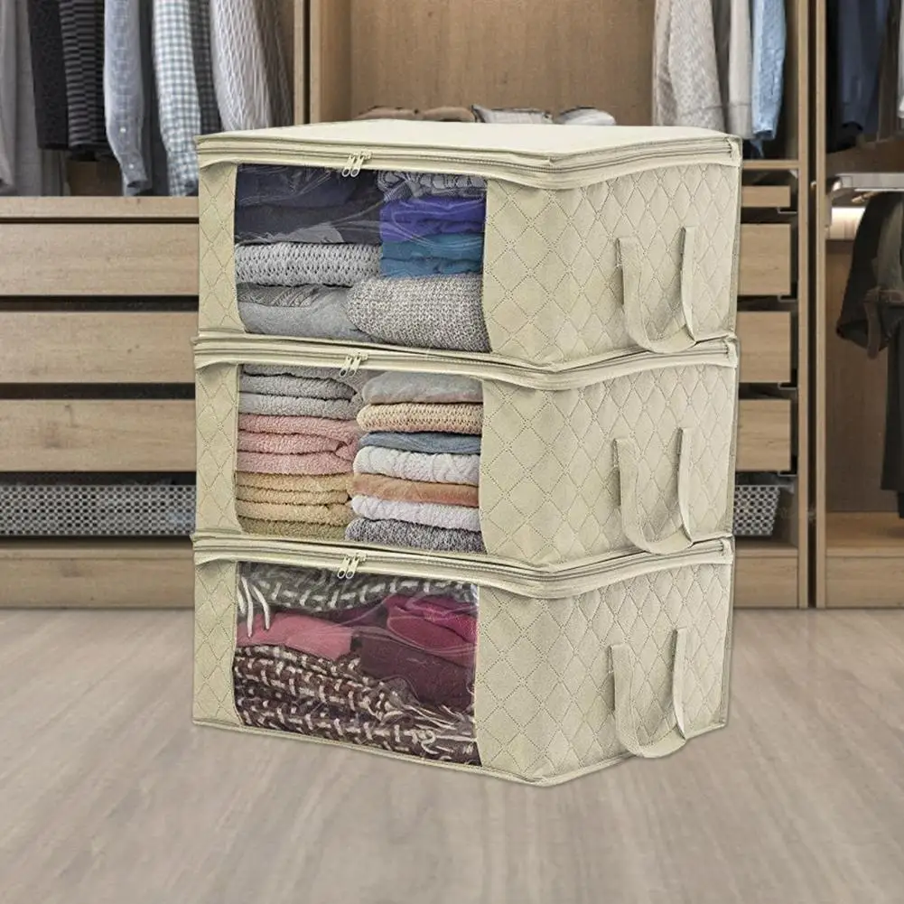 

Clothing Storage Bag Blanket Pillow Pouch High Capacity Clothes Organization Box Case Dust-proof Container Quilt Bolsas Home Use