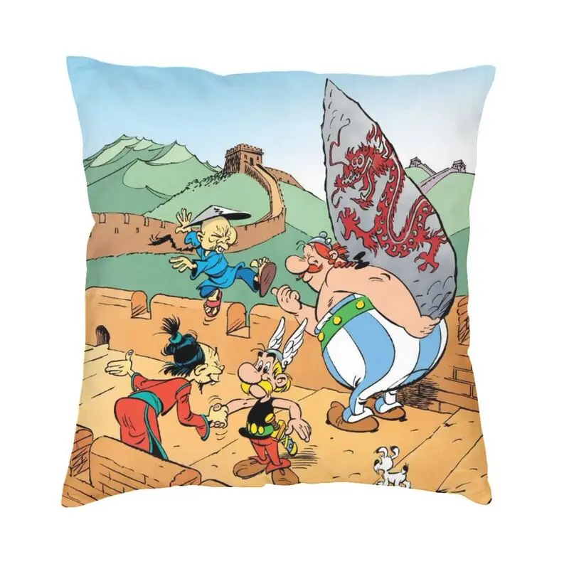 Приключения манга Asterix и Obelix Подушка Чехол 45x45 см для дивана Getafix Dogmatix Роскошная наволочка мягкая подушка чехол