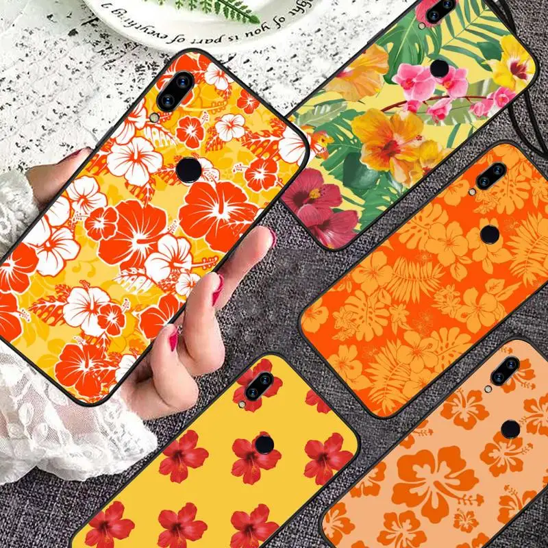 

Hibiscus Flower Tropical Phone Case For Xiaomi Redmi note 7 8 9 11 i t s 10 A poco f3 x3 pro lite funda shell coque cover