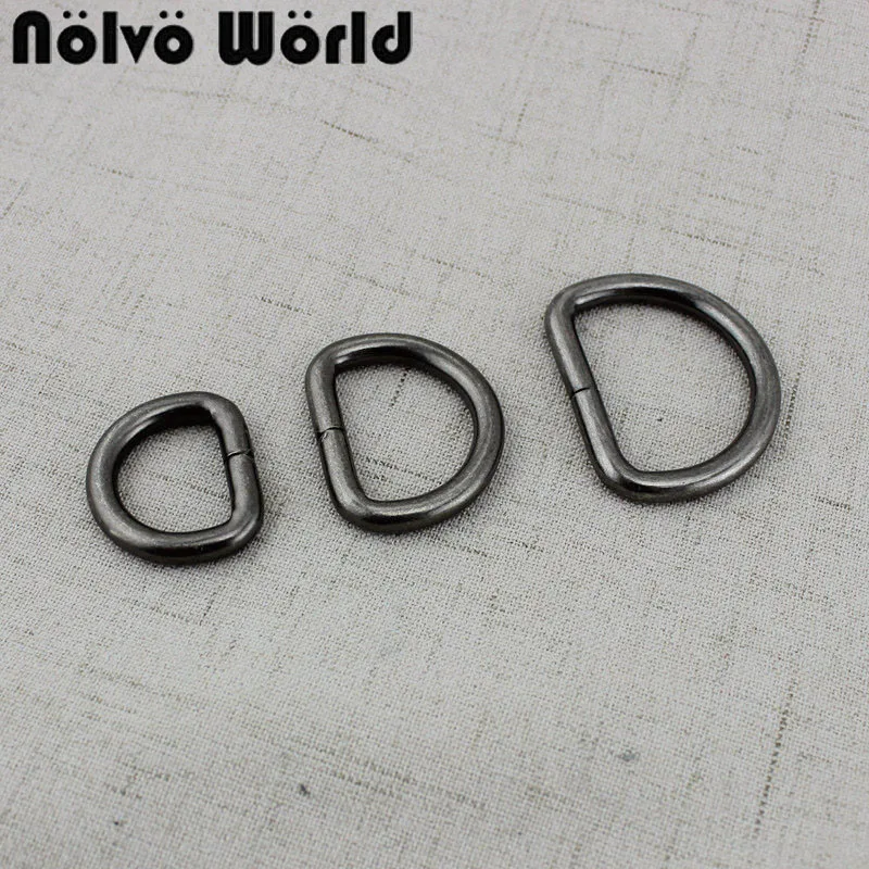10-50cs Old silver 20mm 26mm 32mm inside bags metal round D ring non welded Hardware Accessories
