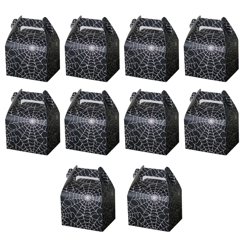

Portable Spiderweb Popcorn Dessert Candy Boxes Paper Bags Treat Boxes for Party Supplies Kids Birthday Party