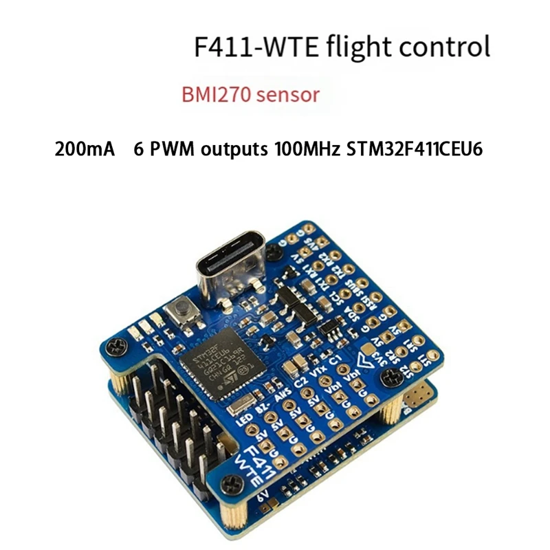 

Летный контроллер F411-WTE BMI270 STM32F411CEU6 с OSD132A датчиком тока 2-6S Lipo для FPV с фиксированным крылом UAV, прочный
