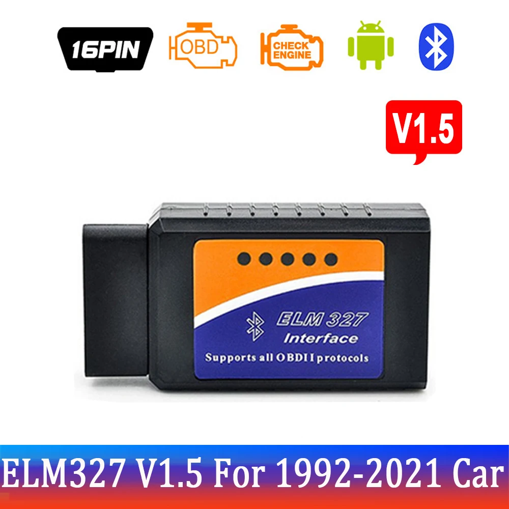 

Автомобильный диагностический сканер Elm-327 последняя версия Bluetooth OBD2 V1.5 OBD 2 адаптер OBDII диагностический инструмент