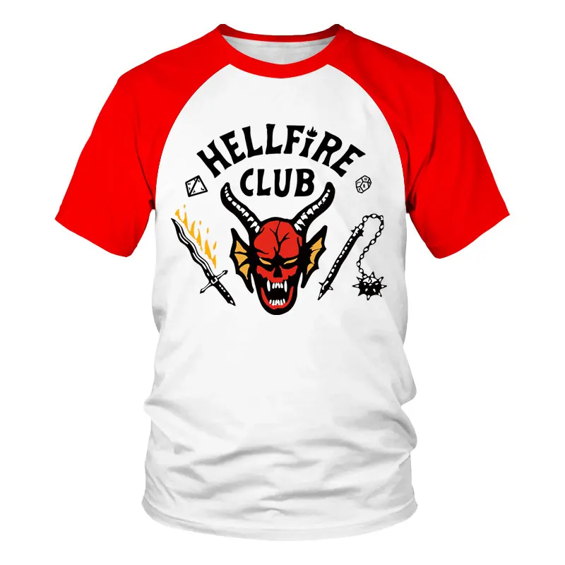 

Футболка с надписью «Hellfire» для мужчин и женщин, Клубная рубашка с надписью «очень странные дела», сезон 4