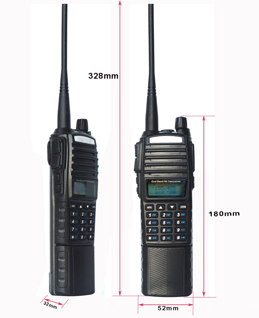 Original BaoFeng UV-82 8W 3800mah Battery UV 82 Walkie Talkie UP 10 KM Ham Radio Dual PTT 82 HP Walkie-talkies Transceiver