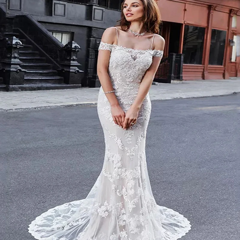 

VIKTORIA Luxury Wedding Dress Elegant Multi-layer Lotus Leaf Yarn V-neck Beading Bridal Gowns Crystal Lace Up Vestido De Noiva