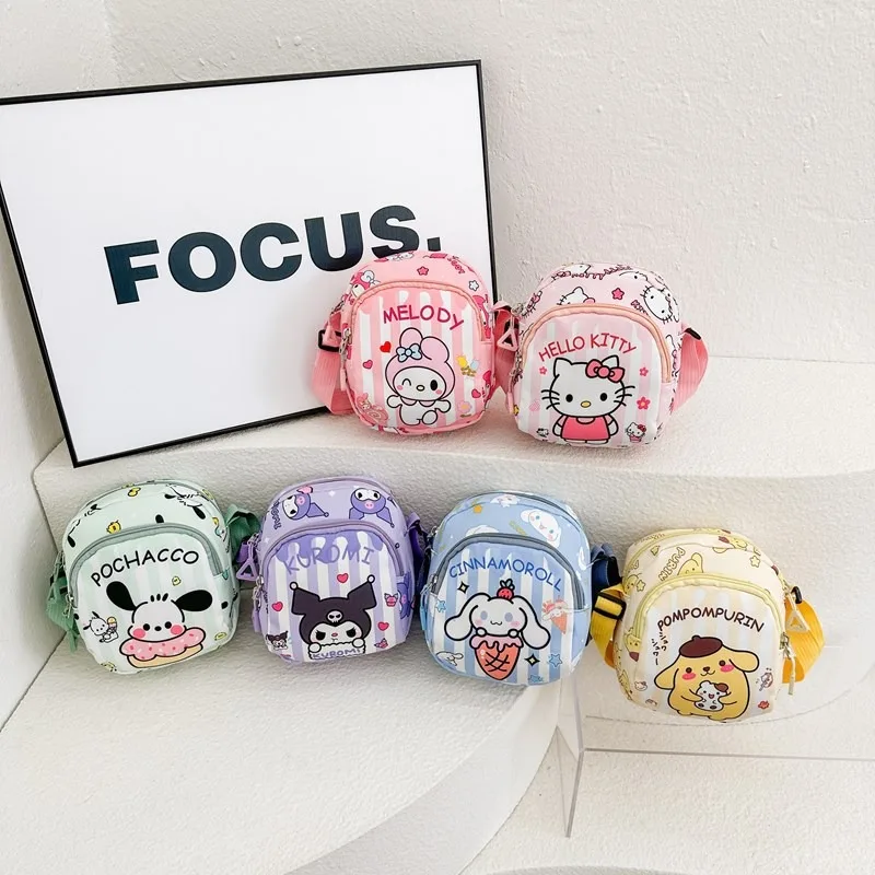 Женская сумка через плечо Kawaii Cinnamoroll My Melody Kuromi для хранения наушников и телефона