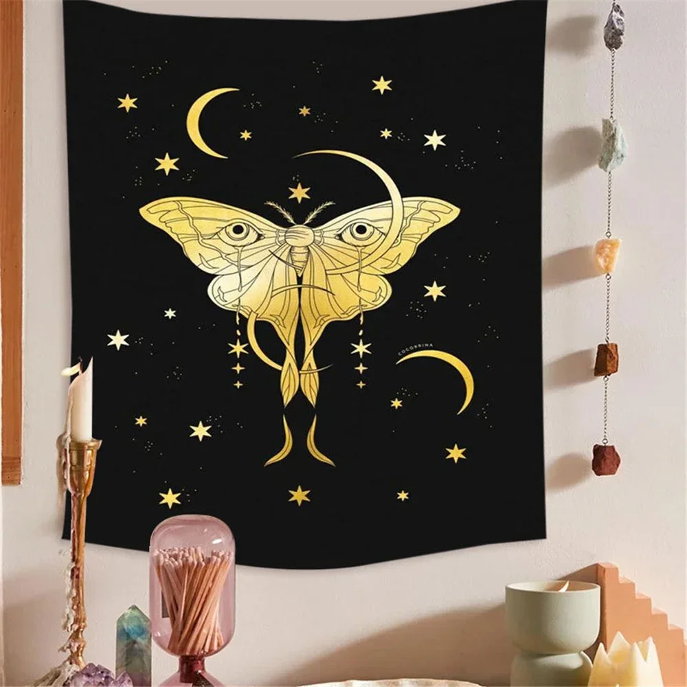 2024 ЗОЛОТОЙ СКОРПИОН гобелен настенный гадания черный скелет змея гобелены