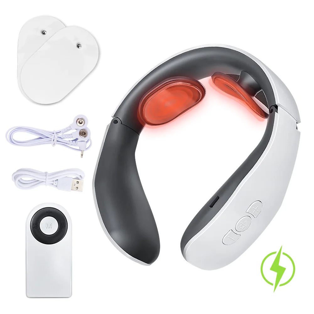 

Electric Neck Massager Cervical Massager EMS Microcurrent Shiatsu Relaxing Massage Tens Low Frequency Pulse Heating Pain Relief