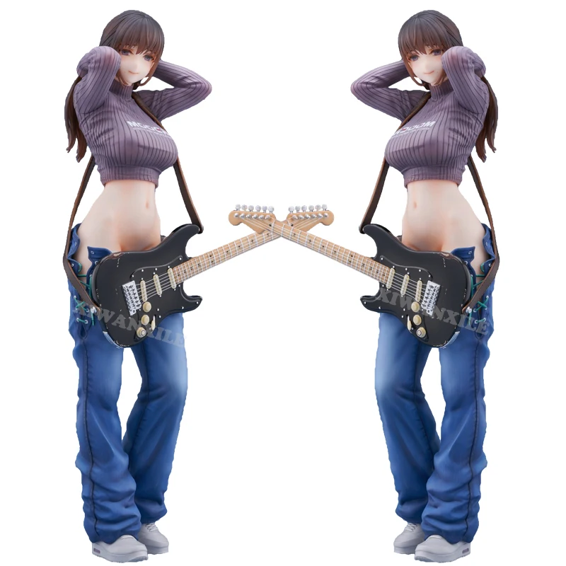 

25cm Lovely Guitar Sisters Sexy Anime Girl Figure Guitar Sisters Mei Mei Action Figure Adult Collectible Model Doll Toys Gifts